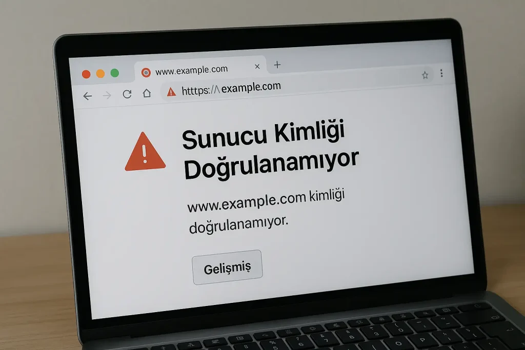 Web Tarayıcıda HTTPS Bağlantısı Kurulurken
HTTPS protokolüyle açılan bir sitede bu hatayı görmek, sitenin SSL sertifikasının süresi dolmuş, eksik ya da sahte olduğu anlamına gelir.