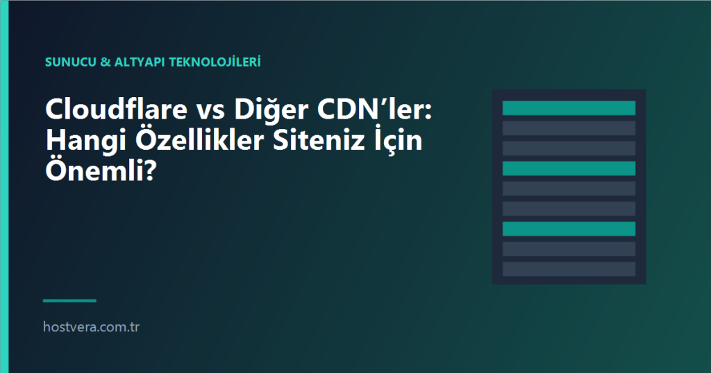 Cloudflare vs Diğer CDN’ler: Hangi Özellikler Siteniz İçin Önemli? — Hostvera blog kapak görseli