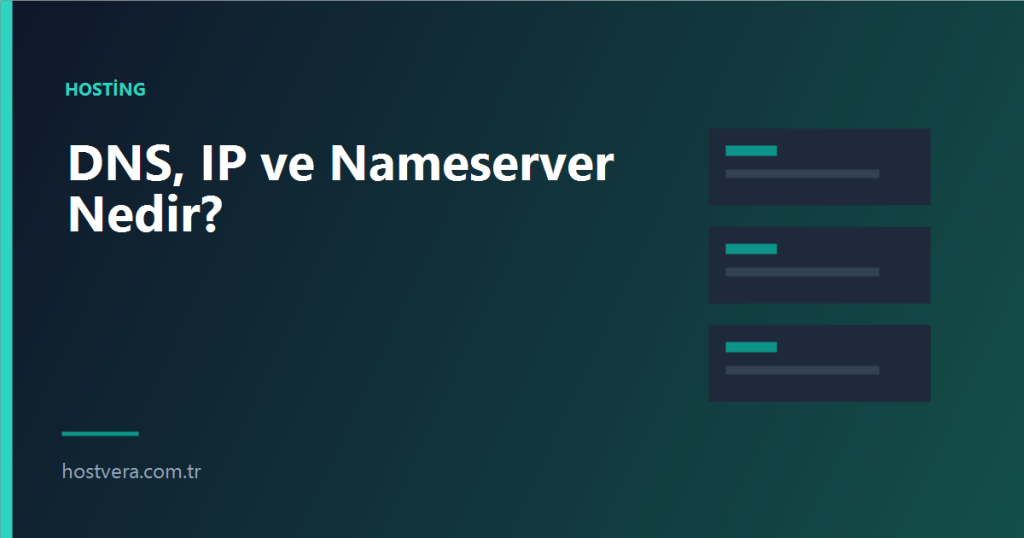 DNS, IP ve Nameserver Nedir? — Hostvera blog kapak görseli