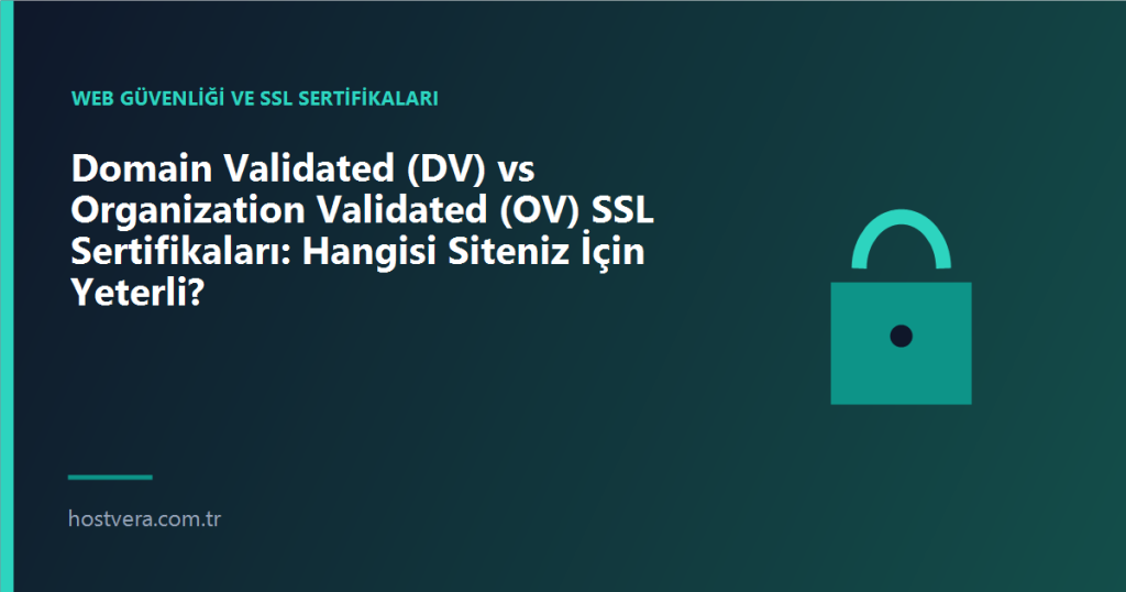 Domain Validated (DV) vs Organization Validated (OV) SSL Sertifikaları: Hangisi Siteniz İçin Yeterli? — Hostvera blog kapak görseli