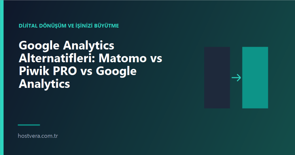 Google Analytics Alternatifleri: Matomo vs Piwik PRO vs Google Analytics — Hostvera blog kapak görseli