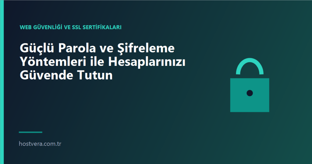 Güçlü Parola ve Şifreleme Yöntemleri ile Hesaplarınızı Güvende Tutun — Hostvera blog kapak görseli