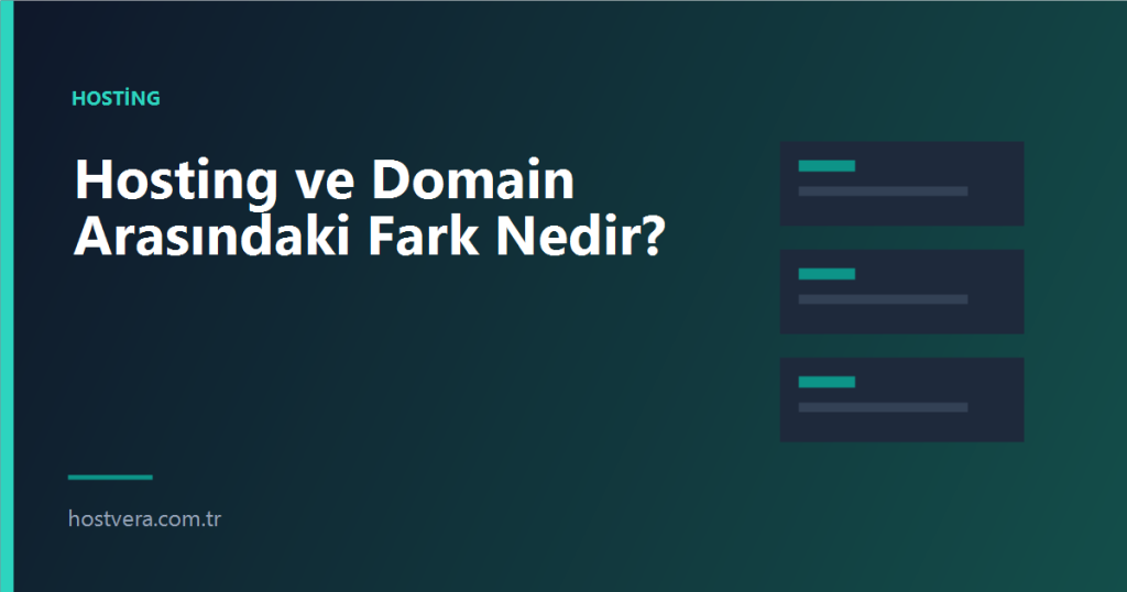 Hosting ve Domain Arasındaki Fark Nedir? — Hostvera blog kapak görseli