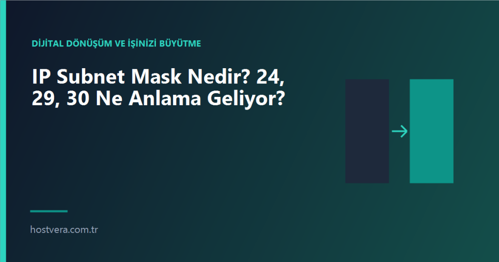 IP Subnet Mask Nedir? 24, 29, 30 Ne Anlama Geliyor? — Hostvera blog kapak görseli