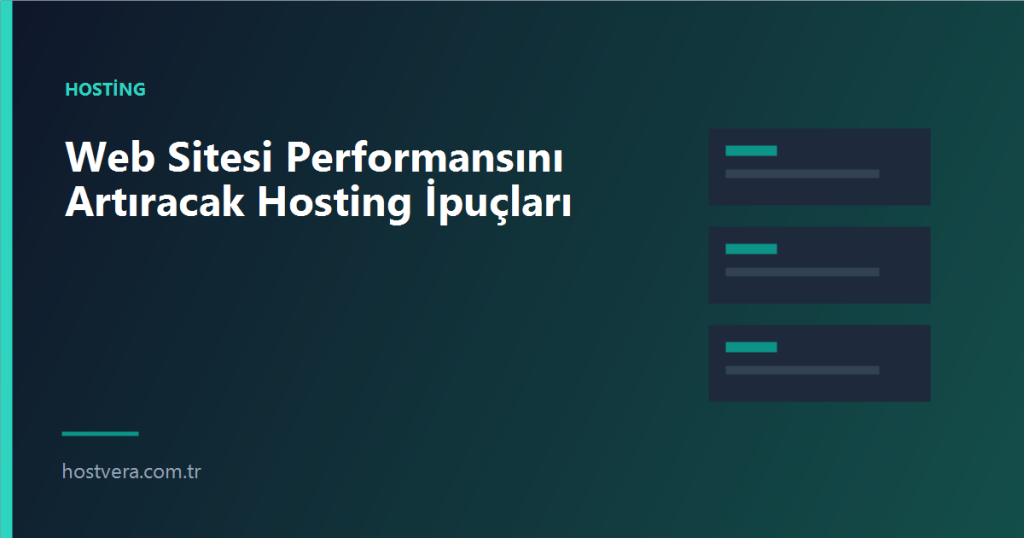 Web Sitesi Performansını Artıracak Hosting İpuçları — Hostvera blog kapak görseli